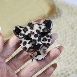 Leopard Acrylic Keychain Stainless Steel Key Ring for Women Girl Bag Accessories