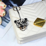 Leopard Acrylic Keychain Stainless Steel Key Ring for Women Girl Bag Accessories