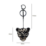 Leopard Acrylic Keychain Stainless Steel Key Ring for Women Girl Bag Accessories