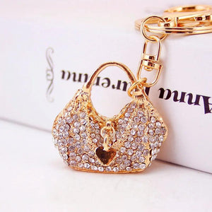 Crystal Handbag Shape Key Chain Metal Pendant