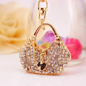 Crystal Handbag Shape Key Chain Metal Pendant