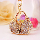 Crystal Handbag Shape Key Chain Metal Pendant