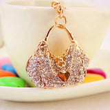 Crystal Handbag Shape Key Chain Metal Pendant