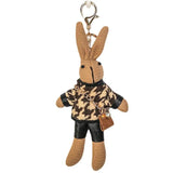 Houndstooth Bunny Doll Key Chain Plush Rabbit Bag Pendant Gift