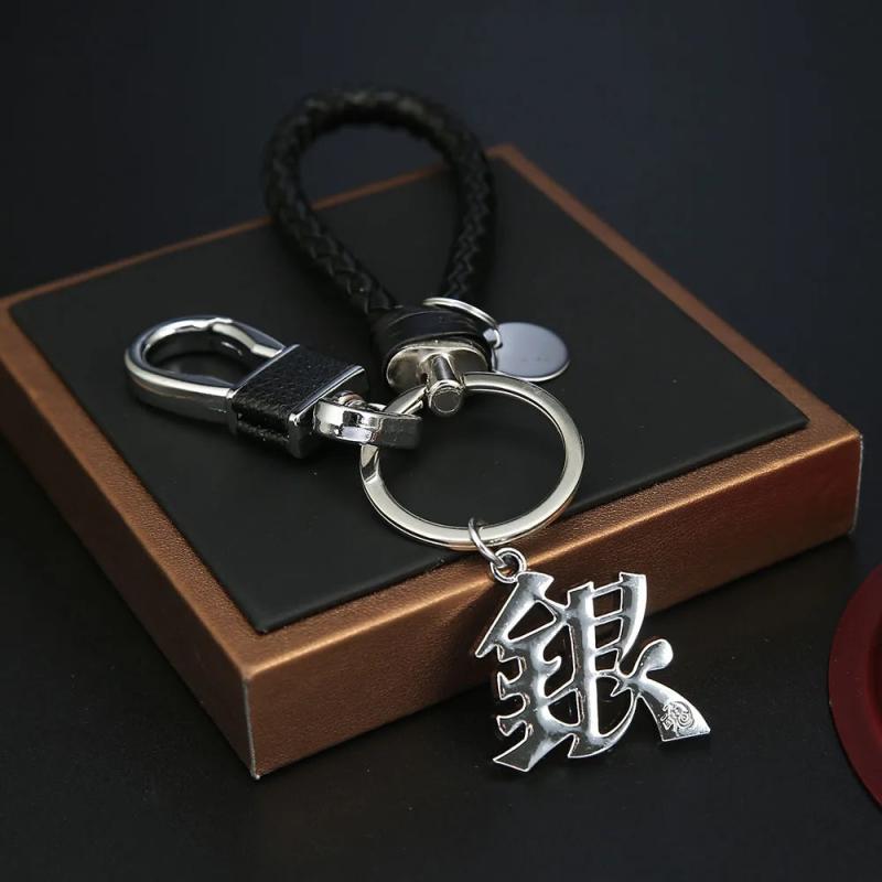 GINTAMA Keychain Elizabeth Sakata Gintoki Metal Pendant Keyring