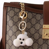 1pc Cartoon Faux Fur Plush Rabbit Keychain Car Bag Pendant Wool Felt Strawberry