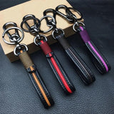 Leather Keychain Car Keyring Key Pendant Men Women Key Chain Metal Accessories