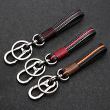 Leather Keychain Car Keyring Key Pendant Men Women Key Chain Metal Accessories