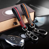 Leather Keychain Car Keyring Key Pendant Men Women Key Chain Metal Accessories