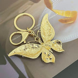 Rhinestone Butterfly Keychain Insect Key Chain Pendant Blingbling Charm