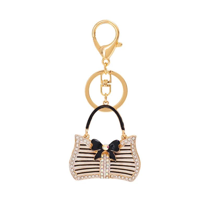 Striped Handbag Keychain Lady Bag Pendant Memorial Gift