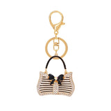 Striped Handbag Keychain Lady Bag Pendant Memorial Gift