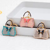 Striped Handbag Keychain Lady Bag Pendant Memorial Gift