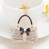 Striped Handbag Keychain Lady Bag Pendant Memorial Gift
