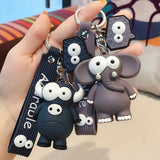 Cartoon Animal Key Chain PVC Elephant Cow Funny Toy Keychain