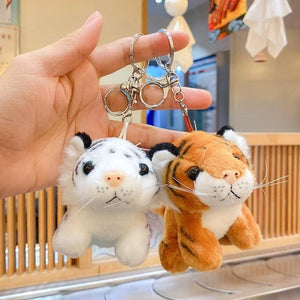 Simulation Tiger Pendant Zodiac Tiger Keychain Plush Doll Toy