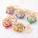 Cornucopia Keychain Ingot Chinese Lucky Pendant Rhinestones Key Pendant