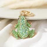 Crystal Frog Key Chain Couple Jewelry Bag Keyring Trinket Animal Pendant