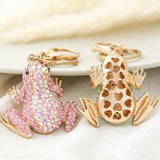 Crystal Frog Key Chain Couple Jewelry Bag Keyring Trinket Animal Pendant