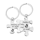 Couple Puzzle Keychain Key Charm Gift Metal Engraved Keychain