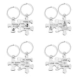 Couple Puzzle Keychain Key Charm Gift Metal Engraved Keychain