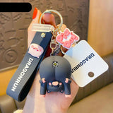Pig Chrysanthemum Keychain Bag Pendant Couple Accessories