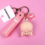 Pig Chrysanthemum Keychain Bag Pendant Couple Accessories