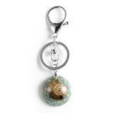 Boho Conch Chip Stone Orgone Pendant Keychain for Couple Men Women