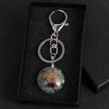 Boho Conch Chip Stone Orgone Pendant Keychain for Couple Men Women