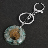 Boho Conch Chip Stone Orgone Pendant Keychain for Couple Men Women
