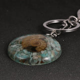 Boho Conch Chip Stone Orgone Pendant Keychain for Couple Men Women