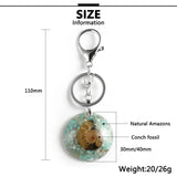 Boho Conch Chip Stone Orgone Pendant Keychain for Couple Men Women
