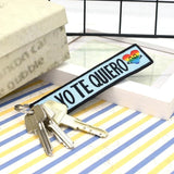 Embroidered Key Chain Lucky Phrases Fabric Ring Original Models