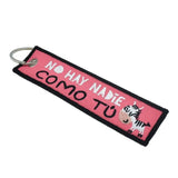 Embroidered Key Chain Lucky Phrases Fabric Ring Original Models
