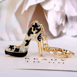 Rhinestone Inlaid Oil Painting Heels Key Chain