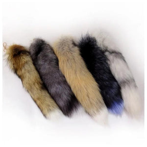 FATPIG Women's Fox Fur Tail Keychain Handbag Trinket Pendant