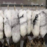 FATPIG Women's Fox Fur Tail Keychain Handbag Trinket Pendant
