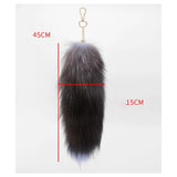 FATPIG Women's Fox Fur Tail Keychain Handbag Trinket Pendant