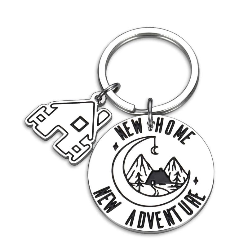 House Keychain Home Adventure Keychain Housewarming Gift Metal Key Chain