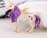 Unicorn Rhinestone Keychain Car Key Ring Small Gift B881