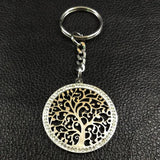Tree of Life Crystal Stainless Steel Keychain for Women