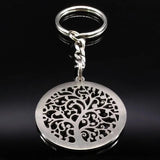 Tree of Life Crystal Stainless Steel Keychain for Women