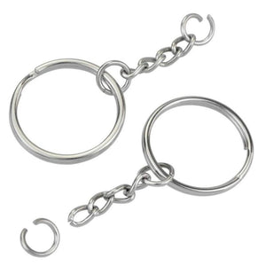 10pcs Stainless Steel 25mm Circle Rings Key Chains Short DIY Key Chains