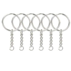 10pcs Stainless Steel 25mm Circle Rings Key Chains Short DIY Key Chains