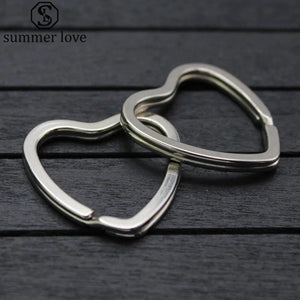 Heart Shape Metal DIY Keychain with Split Ring Key Holder