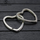 Heart Shape Metal DIY Keychain with Split Ring Key Holder