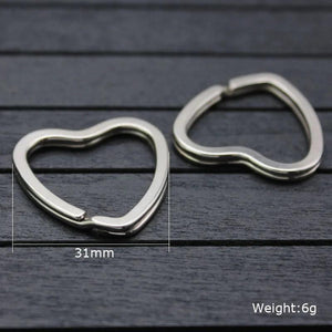 Heart Shape Metal DIY Keychain with Split Ring Key Holder