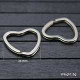 Heart Shape Metal DIY Keychain with Split Ring Key Holder