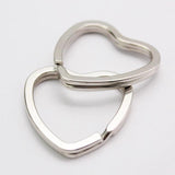 Heart Shape Metal DIY Keychain with Split Ring Key Holder