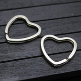Heart Shape Metal DIY Keychain with Split Ring Key Holder